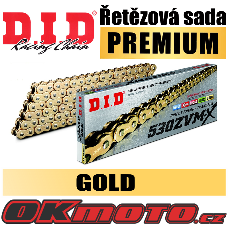 Reťazová sada D.I.D PREMIUM 530ZVMX GOLD X-ring - Honda CBR 900 RR Fireblade, 900ccm - 92-95 D.I.D (Japonsko)
