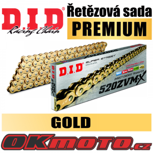 Reťazová sada D.I.D PREMIUM 520ZVMX GOLD X-ring - CF Moto MT 650, 650ccm - 17-20 D.I.D (Japonsko)