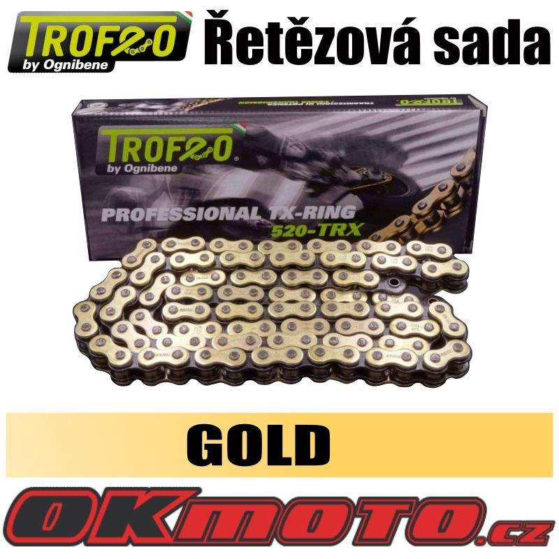 Reťazová sada TROFEO 520TRX2 GOLD TX-ring - Aprilia Pegaso 650 I.E., 650ccm - 01>04 OGNIBENE (Itálie)