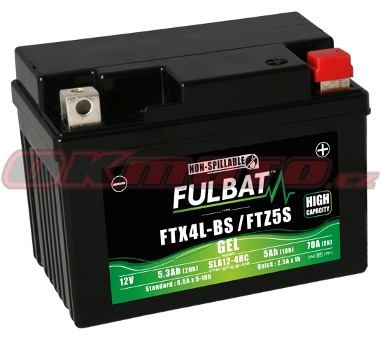 Motobatéria FULBAT FTX4L-BS /FTZ5S GEL, 12V, 5Ah