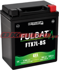 Motobatéria FULBAT FTX7L-BS GEL, 12V, 6Ah, 100A