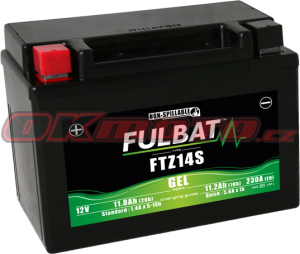 Motobatéria FULBAT FTZ14S GEL, 12V, 11.2Ah, 230A