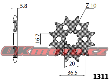 Kalené reťazové koliesko SUNSTAR - Suzuki RM-Z250, 250ccm - 04>06 SUNSTAR (Japonsko)
