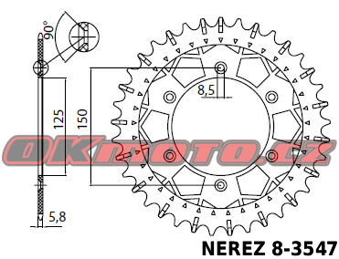 Rozeta SUNSTAR (NEREZ) - KTM SX250, 250ccm - 97>03 SUNSTAR (Japonsko)
