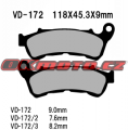 Predné brzdové doštičky Vesrah VD-172 - Honda CBF 1000 ABS, 1000ccm - 06-16